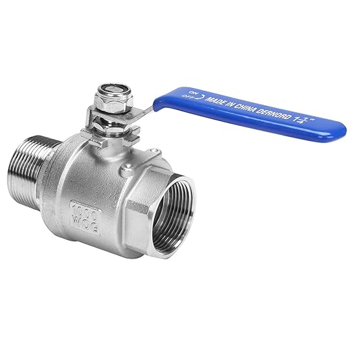 DERNORD Full Port Ball Valve 1-1/4 Inch - Male x Female Stainless Steel 304 Heavy Duty for Water, Oil, and Gas,1000WOG (1.25 Inch NPT)