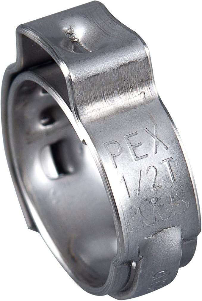 (Pack of 100) EFIELD 1/2" Pex Brass Fittings: 70 Pieces Pex Stainless Steel Clamps, Tee, Elbow and Coupling 10 Pieces each,(PEX1807191)