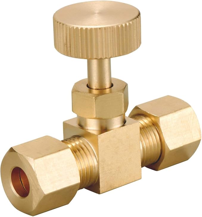 Premium Brass Replacement Control Needle Valve 1/4" OD Compression X 1/4" OD Compression