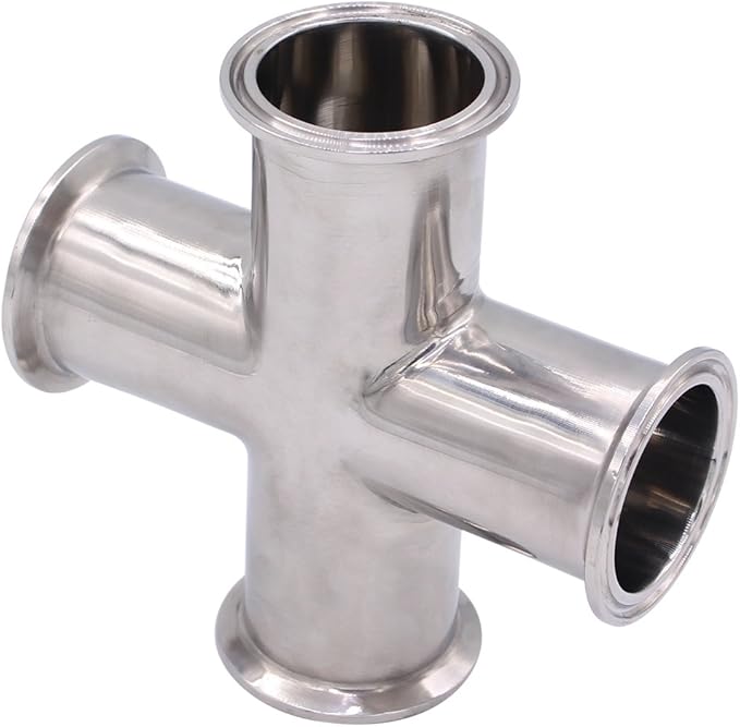 DERNORD 4 Way Cross Clamp Fits 2" Tri-clamp Sanitary Fitting Stainless Steel 304, 51mm Pipe OD