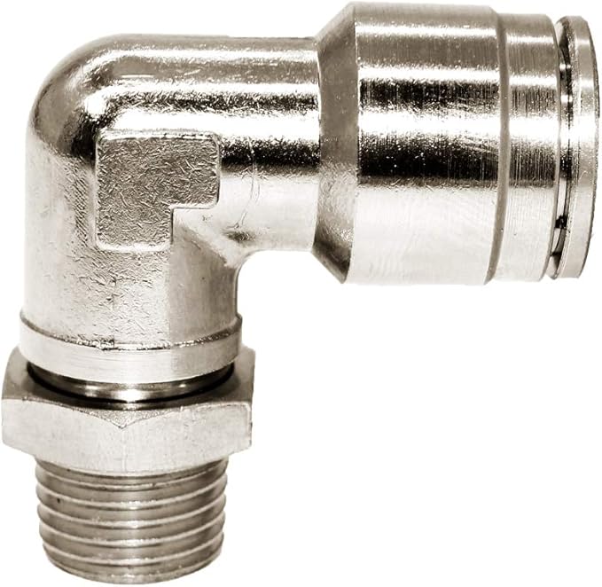Beduan Brass BPL Push to Connect Air Fittings Elbow 3/8" Tube OD x 1/8" NPT Male 90° Degree Adapter (Pack of 5)