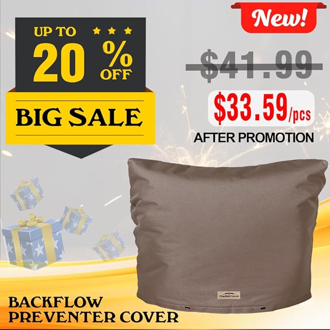 Backflow Preventer Cover Insulated (5˚F) - 36" W x 24" H Backflow Cover for Winter Pipe Freeze Protection - Sprinkler Covers for Outside - Double Wall Insulation Cover Brown