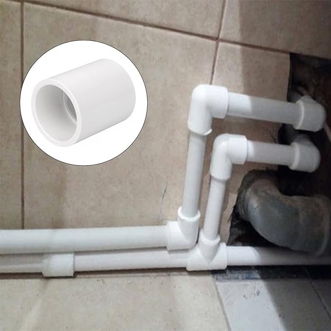 20 Pack 1" PVC Couplings Adapter Pipe Fittings, Furniture Build Grade SCH40 (Socket x Socket) 1 Inch PVC Slip Socket Connectors for DIY PVC Shelf Garden Support Structure, White
