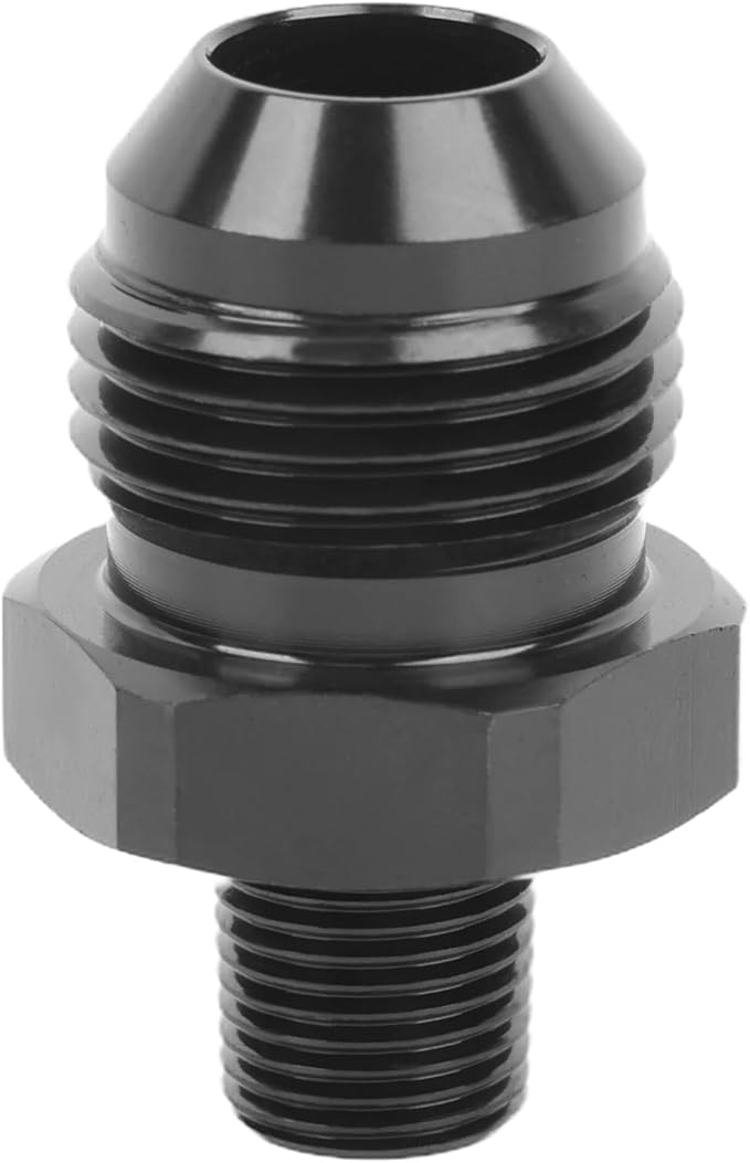 EVIL ENERGY 8AN Male Flare to 1/8" NPT Pipe Fitting Adapter Straight Aluminum Black