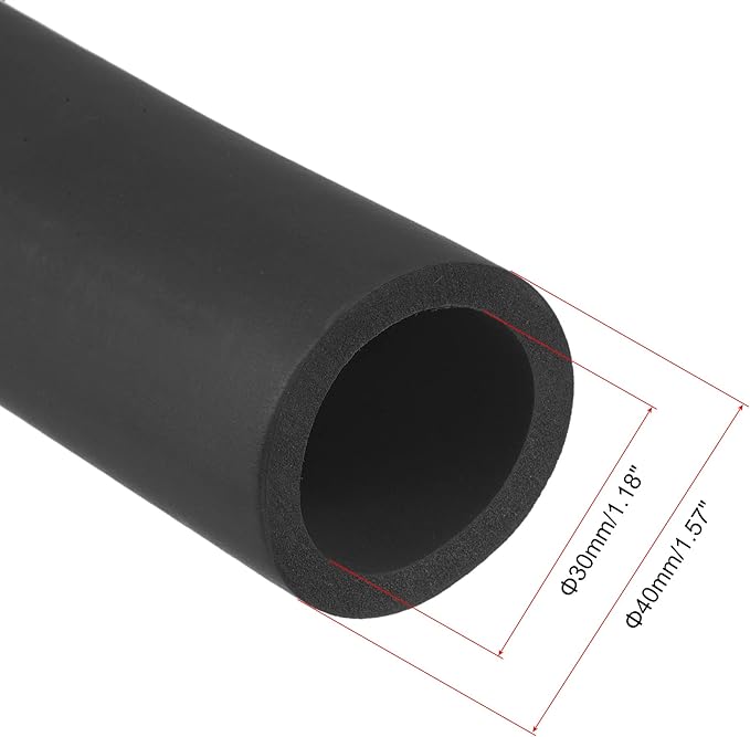 uxcell Foam Tubing for Handle Grip Support, Pipe Insulation, 30mm ID 40mm OD 1m Length Black