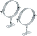2 Pcs 6 Inch Heavy Duty Adjustable Pipe Bracket,Heavy Duty Split Ring Pipe Hanger,Adjustable Pipe Bracket Clamp,B Vent Adjustable Wall Strap Round Gas Vent Pipe Strap,With Mounting Screws, ETTH541