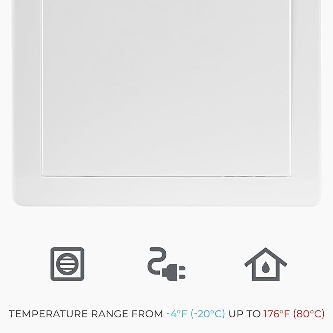 8x12 Inch White Access Panel – ABS Plastic Rectangular Wall & Ceiling Access Door for Plumbing Electrical HVAC – Easy Install Indoor Panel for Drywall Home Improvement and Maintenance