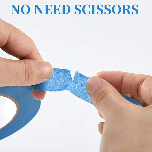 Blue Masking Tape,Painters Tape,Blue Painters Tape for Automotive paniting,DIY Paper Arts & Crafts, Spraying Drywall Paint, No Residue & Easy to Clean Up,6pcs 0.7in. X 54 Yd Painter's Tape