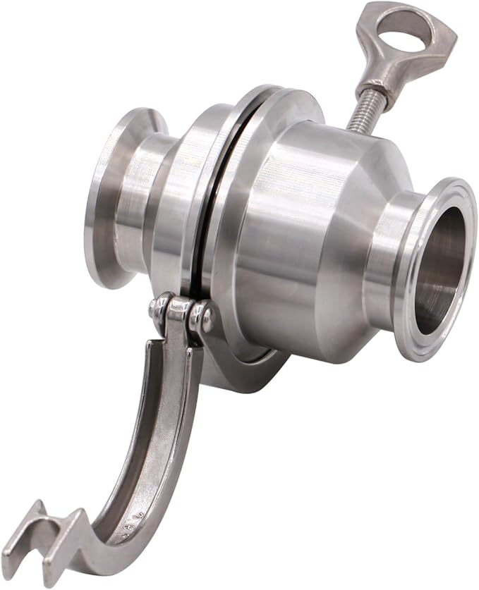 DERNORD Sanitary Check Valve - One Way Flow - 2" Tri Clamp Style, Stainless Steel 304, FKM Gasket (2" Tri Clamp Check Valve)