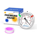 MEANLIN MEASURE -30inHG~0Psi Vacuum Pressure Gauge 1/8" NPT 2.5" FACE DIAL, Stainless Steel Liquid Filled Pressure Gauge WOG Water Oil Air Center Back Mount (with 2PCS Snaps)