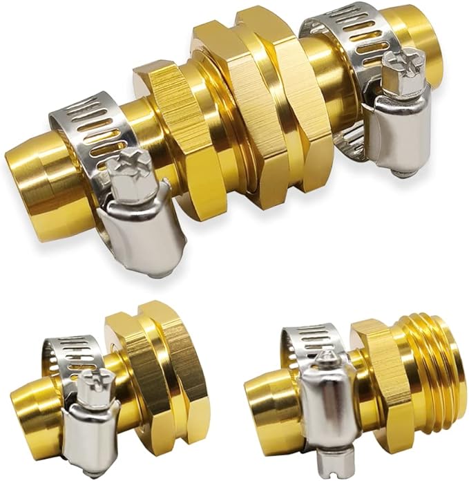 Hooshing Garden Hose Repair Kit Male and Female Garden Hose Connectors, Fit for 3/4" or 5/8" Garden Water Hose Fitting, 3 Set