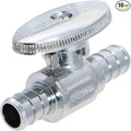 XFITTING 1/2 Inch Pex Mini Straight Ball Valve, Full Port, 1/4 Turn, Brass, 24-1-1=10X, 10 Pieces
