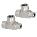 Metalwork 316 Stainless Steel Pipe Fitting, Street Tee, Male Run Tee, 1/2" NPT Male x 1/2" NPT Female x 1/2" NPT Female, 2pcs