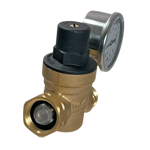XFITTING 3/4 Inch Water Pressure Regulator with Gauge 3-4-1=10, 10 Pieces