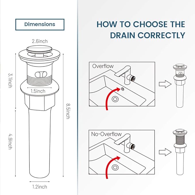 Oil Rubbed Bronze Pop UP Drain, Bathroom Vessel Lavatory Vanity Faucet Sink Stopper, Built-in Anti-Clogging Strainer, Fits Standard Drain Hole(1-1/2" to 1-3/4"),Without Overflow R085C-ORB…
