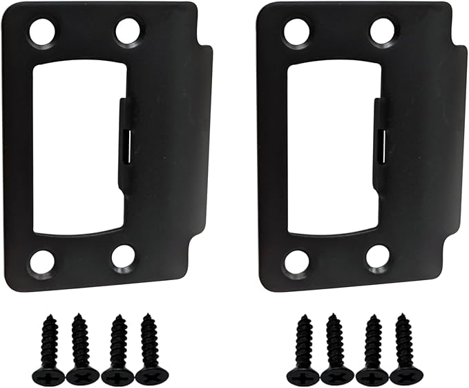 QCAA Solid Brass Universal Type Restorer Lock Strike Plate, 2-1/4" x 1-3/4", ORB Oil Rubbed Bronze, 2 Pack, MIT