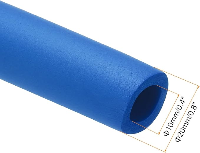 uxcell Foam Tubing for Handle Grip Support, Pipe Insulation, 10mm ID 20mm OD 1m Length Blue