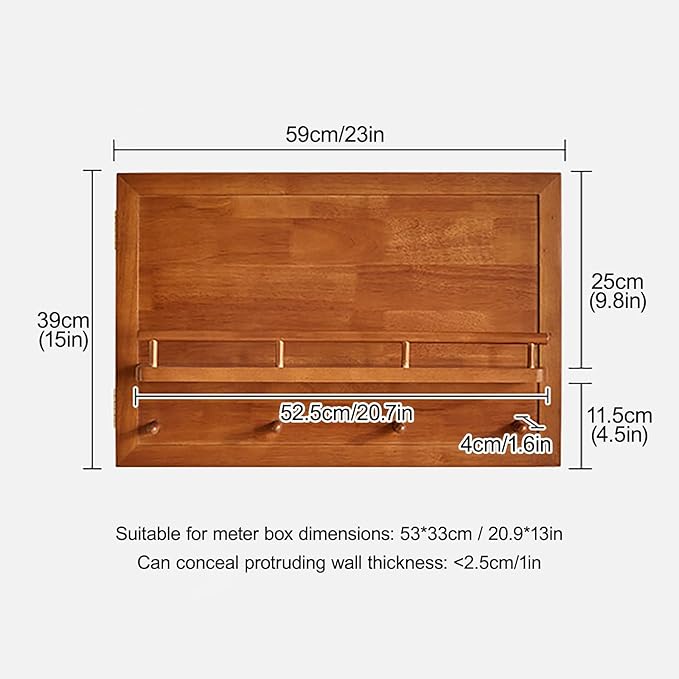 Elegant Electric Meter Box Cover Decorative Fuse Box Cover with Hook, Circuit Breaker Panel Protective Lid, for Farmhouse/Dorm(59 * 39cm/23 * 15in)