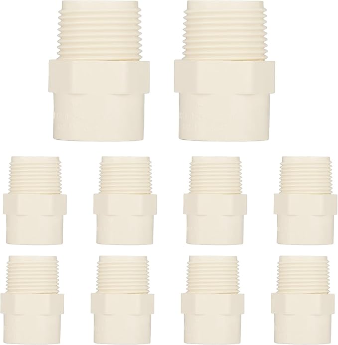 (10 Pack) EFIELD CPVC CTS Male Adapter Fittings, 3/4" Slip X 3/4" Male Thread,(CPVC034-10)