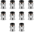 10 Pcs Push-to-Connect Fittings 3/8 Inch Tube OD x 3/8 Inch NPT Thread Pneumatic Male Straight Quick Connect Air line fittings