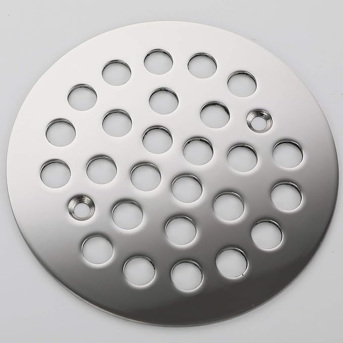 4-1/4Inch Screw-in Shower Strainer Drain Cover Replacement Floor Strainer Floor Drain, (Chrome)