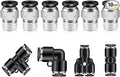 Push to Connect Fittings 5/16 Inch Tube OD x 1/4 Inch NPT Thread Male Straight Quick Connect Fittings Pneumatic Fittings Tube Fittings Air Line Fittings Air compressor Fittings 10Pcs