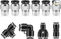 Push to Connect Fittings 5/16 Inch Tube OD x 1/4 Inch NPT Thread Male Straight Quick Connect Fittings Pneumatic Fittings Tube Fittings Air Line Fittings Air compressor Fittings 5Pcs