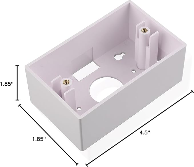 Cable Matters 5-Pack Single Gang Low Voltage Surface Mount Backbox 1.85 inches in Depth in White