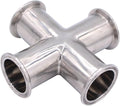 DERNORD 4 Way Cross Clamp Fits 2" Tri-clamp Sanitary Fitting Stainless Steel 304, 51mm Pipe OD