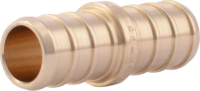 SharkBite 1/2 Inch Crimp Coupling, Brass Plumbing Fitting, PEX Pipe, PE-RT, UC008LFA