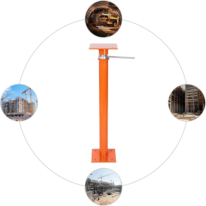 Adjustable Jacking Post, 12000lbs Load-Bearing Capacity Floor Jacks Adjustable Height 37-61in House Jack for Construction, Bridge Construction, Maintenance, Home Decoration(Orange)