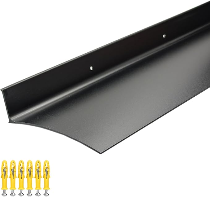 Extra Wide 5.12" W Door rain drip Guard Overhead,43.3" L Aluminum drip Cap for Exterior Doors Window Top,rain drip Edge Flashing,Water Deflector,rain Diverter,Anodized Black 1PCS