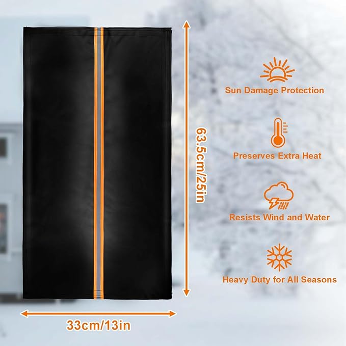 Outdoor Faucet Cover for RV Park & Yard Hydrant 25"x13" Waterproof Extended Spigot Insulated Water Faucet Cover Large Freeze and Heat Protector for Winter Outside Garden Lawn Backflow Sprinkler System