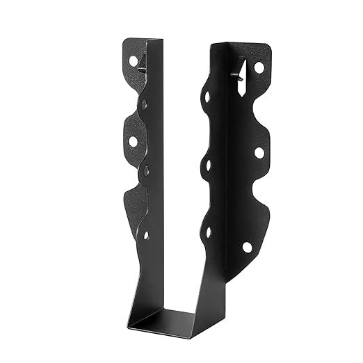 48 Pcs 2"x 8" Joist Hanger,Q235B Steel Black Powder Coated Face Mount Joist Hangers ,Hurricane Ties for Rafters,Tie Brackets for Floor Deck and Ceiling Joists