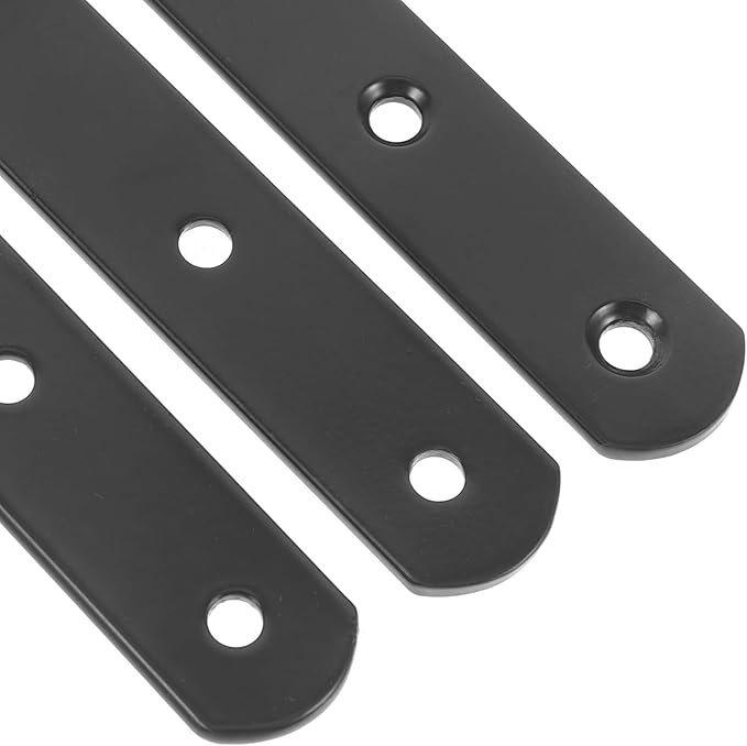 4Pcs 10 Inch Heavy Duty Straight Metal Brackets for Wood, Flat Stainless Steel Mending Plates with Screws, Repair Support Braces for Fence, Bookshelf, Cabinet Reinforcement