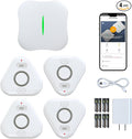 Smart Water Leak Detectors for Home WiFi with App Alerts, Stechro Ajustable 120dB Water Sensor Alarm Leak Detector for Basements Sink Kitchen Laundry, 4 Water Sensors & 1 Gateway