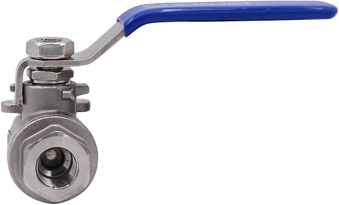 DERNORD Ball Valve Stainless Steel 304 1/4" NPT Heavy Duty for Water, Oil, and Gas with Blue Locking Handles (Pack of 2)
