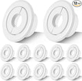 Shimeyao 12 Pcs Retrofit Recessed Fire Sprinkler Escutcheon 1/2" IPS Split 3 Piece in Depth Adjustment Range up to 3/4" for Fire Sprinkler Trim Ceiling (White)