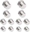 Joywayus 12PCS Stainless Steel Male Thread Outer Hex Head Pipe Plug Fittings 1/2" NPTx2+3/8"NPTx2+1/4"NPTx4+1/8"NPTx4