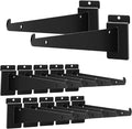 12 Pack Slatwall Shelf Bracket 12 inch, Heavy Duty Slatwall Knife Shelf Bracket for Slat Wall, Metal Slatwall Accessories with Lip for Slatwall Panels Shelving Display Home Commercial