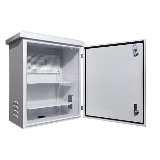 Outdoor Electrical Enclosure Equipment Box - 19.7 * 23.6 * 11.8" Universal IP Waterproof Box,Galvanized Plate Electrical Enclosure,with Removable Mounting Plate and Muffin Fan Vent((50 * 60 * 30cm)