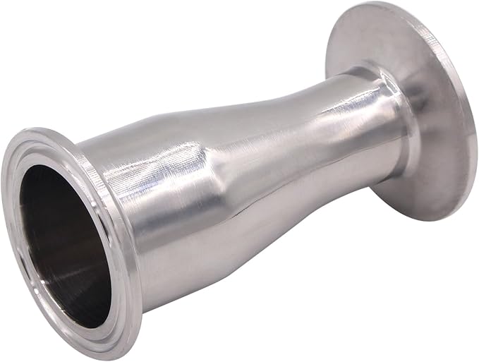 DERNORD Sanitary Fitting Reducer Fitting SUS304 Tri Clamp Ferrule Style 1-1/2" Tube OD to 1" Tube OD