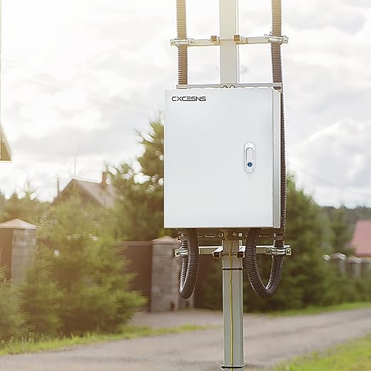 Outdoor Electrical Box 16 x 12 x 8”D NEMA 4X Enclosure Steel Box, Waterproof & Dustproof Outdoor/Indoor Lockable Electrical Junction Box, with Mounting Plate