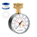 0 to 200 Psi Water Pressure Test Gauge with Red Max Pointer, 2.5 inch Dial Size, 3/4 inch Female Garden Hose Thread, Black Steel Case, Inspector for Home Hose Bib, House Water Tube, Spigot