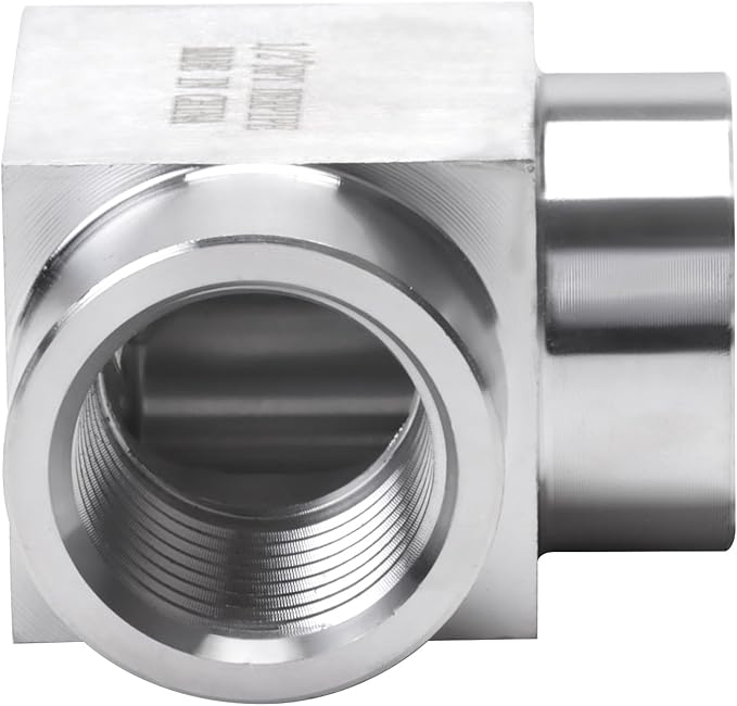 90 Degree Street Elbow - 1/2" NPT Female to 1/2" NPT Female Stainless Steel 304 Heavy Duty Forged Square Barstock Street Elbow Adapter Pipe Fitting (pack of 2)