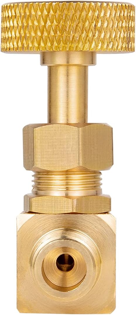 2 Piece Heavy Duty Brass Instrument Replacement Control Needle Valve 1/4" Npt Male X 1/4" Npt Male Connection