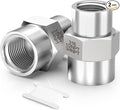 TAISHER 2PCS Forging of 316L Stainless Steel Pipe Fitting, Reducer Coupling, 3/4" NPT Female x 1/2" NPT Female, Reducing Pipe Adapter Fitting