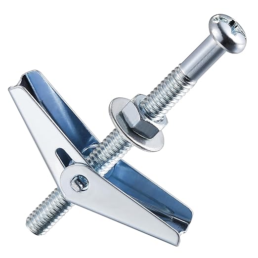 (30 pcs) 1/8" Heavy Duty Drywall Anchors and Screws,Toggle Bolts and Wing Nuts Set, Hollow Drywall Anchors Bolts Screws Assortment Kit for Hanging Lamps Heavy Items