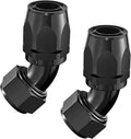 EVIL ENERGY 20AN Hose End Fitting 45 Degree Swivel for CPE Braided Hose Black 2PCS