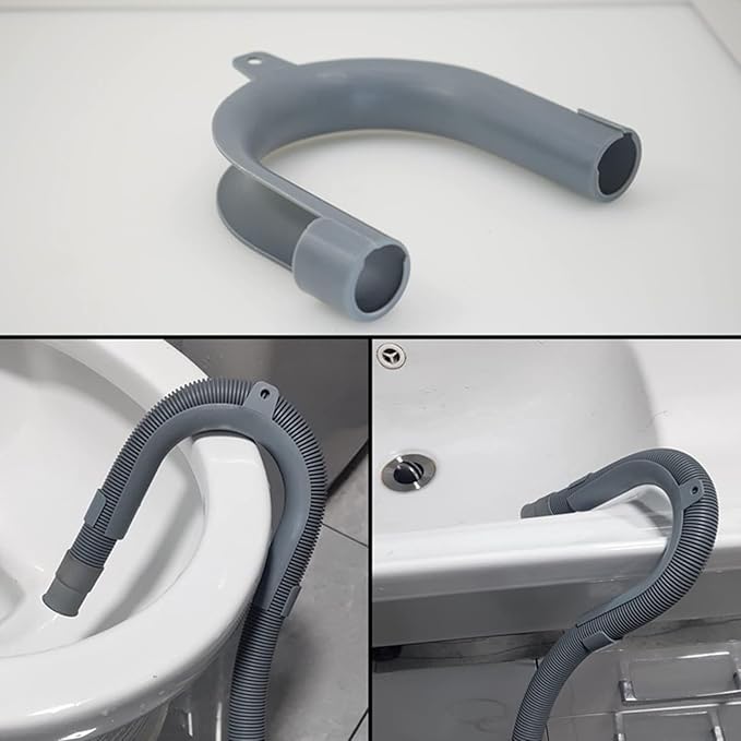 6.5 Feet Washing Machine Drain Hose Universal, Flexible Washer Drain Hose Extension Kits Corrugated Dishwasher Hose w/ 1 Adapter 4 Clamps 1 U-Bend Holder